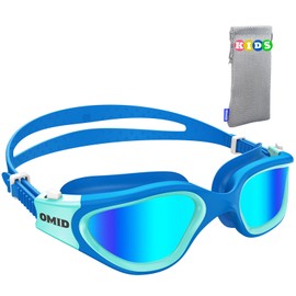 OMID Kids Swim Goggles, P2mini Polarized Swimming Goggles Comfortable for Age 6-14