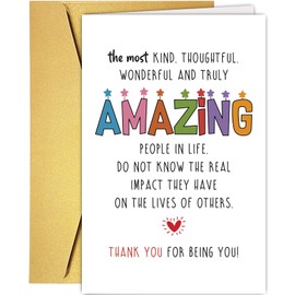 Supoeguk Cute Poem Thank You Card for Best Friend, Sweet Appreciation Card for Coworker Boss Teacher, Friendship Card for Men Women, Thank You for Being You