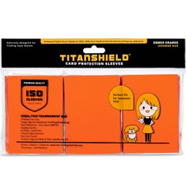 TitanShield (150 mangas/naranja ascaras) Protector de cubierta para tarjetas de intercambio de tamaño japonés pequeño para Yu-Gi-Oh, Cardfight!! Vanguard & More