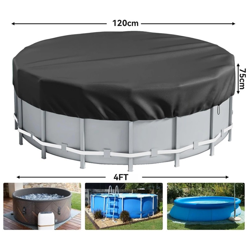 4 Ft Round 210D Waterproof Above Ground Pool Cover with