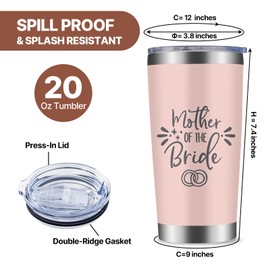 WFSJRED Gifts For Mom Tumbler 20oz, Birthday Gifts, Mom Gift From Daughter/Son Best Mom Ever Gift(Mother of)