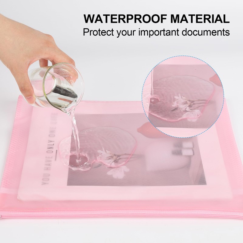 A4 Plastic Zip Folders Double Waterproof Zip Lock Document Wallet
