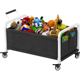 Ardier 80L Large Kids Toy Box with Wheels, Toy Chest Storage Organizer for Toddlers, Boys, Girls, Toy Storage Bin for Stuffed Animals, PlayRoom, Bedroom, Nursery, Living Room, White