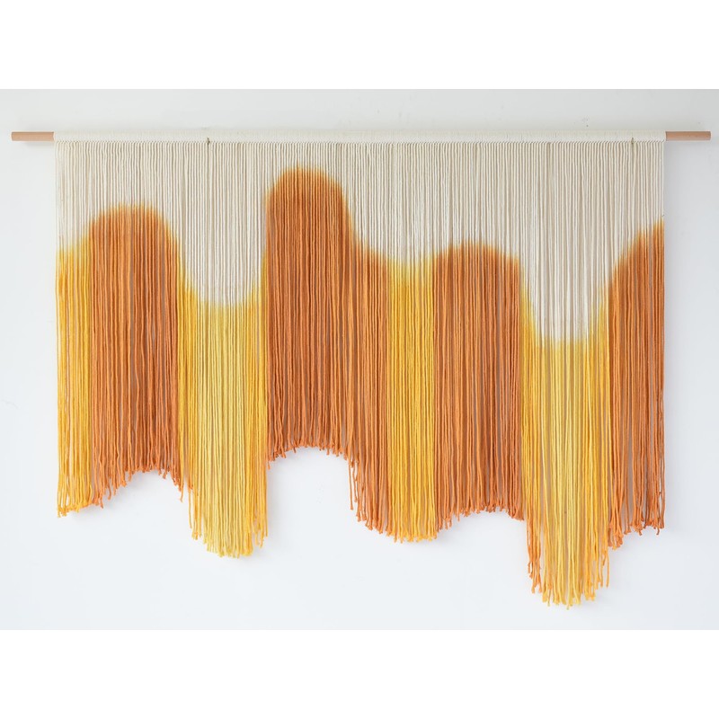 IOWER Macrame Wall Hanging Yellow Dip-Dyed Large For Living Room