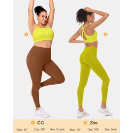 VFUS Zip Front Adjustable High Impact Sports Bras for Women Large Breasts Full Coverage Workout Running Removable Pads (X-Large, Highlight Yellow)