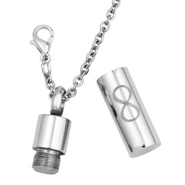 OutstandLong Infinity Cremation Urn Necklace for Ashes Men Women Keepsake Jewelry Memorial Ash Holder Vial Pendant