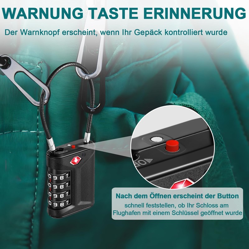 ZHEGE Suitcase Lock Combination Lock 4 Digit TSA Lock with