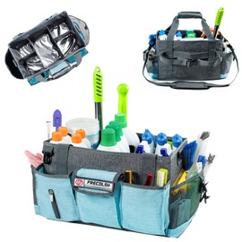 FRECOLSH Large Cleaning Caddy for Cleaning Suppliers Organizer,15" Professional Cleaning Caddy Organizer with Handle, Wearable Cleaing Bag, Cleaning Storage Caddy, Cleaning Suppliers for Housekeeping