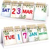 Perpetual Calendar Flip Desktop Boho Calendar with Day Date Month