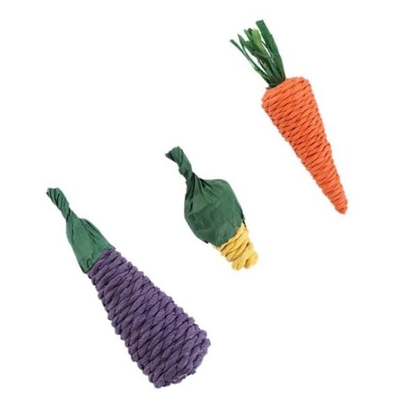 Kopida 3 Pcs Pet Rabbit Carrot Chew Toys, Rodent Chew