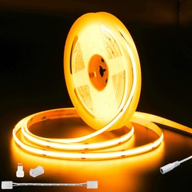 PAUTIX COB LED Strip Light 20ft/6.1m 3087LEDs Warm White 2000K CRI90+ High Lumen,DC24V Flexible LED Tape for Cabinet Home DIY Lighting Projects with 1pcs COB Connector Wire(Power Supply Not Included)