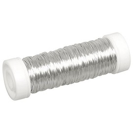 Rayher 2405522 Filo per Gioielli, Bobina Da 50 m, Filo in Rame Laccato Colorato, per Lavori Di Gioielleria e Lavori Creativi, Argento, 0.30 mm Ø