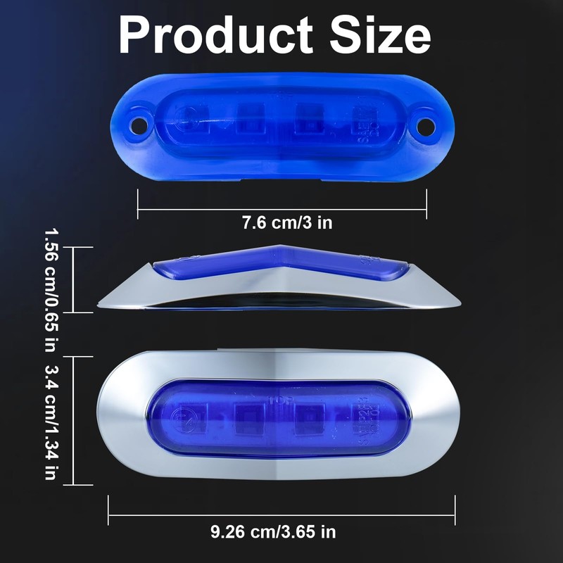PSDRIQQ 20Pack 3.7 Inch 4 LED Marine Boat Interior Lights,