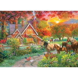 RoseArt - Abraham Hunter Cork Puzzle - Homestead - 1000 Piece Jigsaw Puzzle for Adults