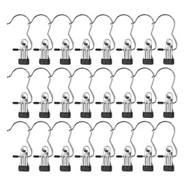 Baoswi 24 Pack Boot Hangers Clips Laundry Hooks Hanging Clips Clothes Pins Closet Hanger Organizer Clamps Socks Towel Clips Heavy Duty Clothespins Bulk Hanger Clips