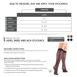 Truform Sheer Compression Stockings, 8-15 Mmhg, Women's Knee High Length, 20 Denier Beige, Pack of 1