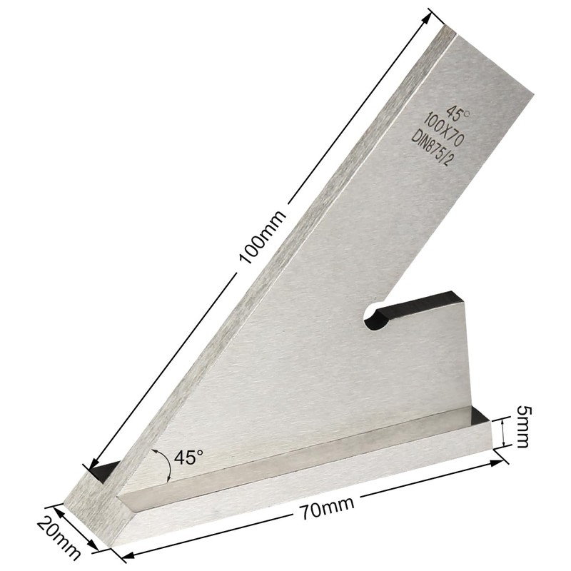 DDWT 45 Degree Machinist Square Miter Square Removable Base DIN