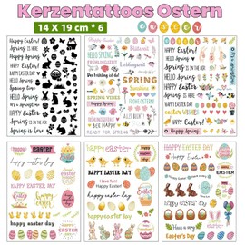 Ymoryiyi 6 Stück Osterkerzen Kerzenfolie (200+ Muster), Kerzentattoos für Ostern, Wasserschiebefolie Kerzen mit Wassertransferdruck, DIY Kerzen Dekoration, Geschenkidee für Osterfest
