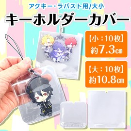 Acrylic Key Chain Rubber Strap Protective Cover Pack of 10 to Protect from Dirt and Scratches (Small)