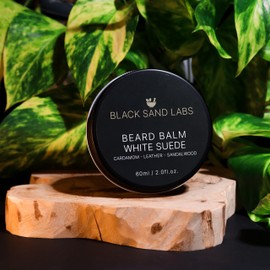 Beard Balm & Wax for Men – Nourishing Beard Conditioner and Moisturizer with Shea & Murumuru Butters, Beeswax, Jojoba & Argan Oils – Fine Beard Softening & Styling Balm (60ml, White Suede)