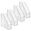 mDesign Plastic Slim Vertical File Folder Storage Organizer Bin with