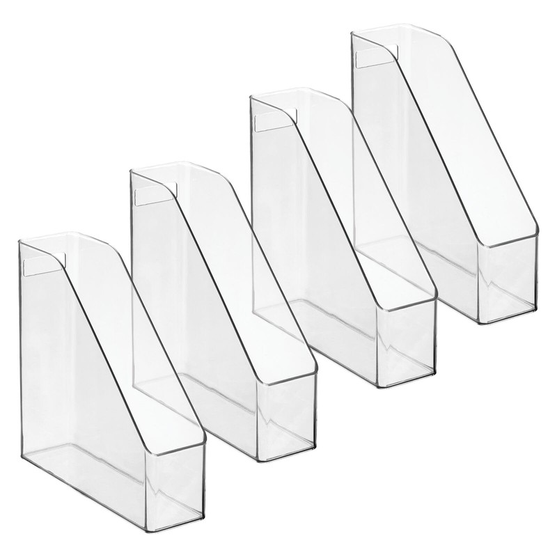 mDesign Plastic Slim Vertical File Folder Storage Organizer Bin with