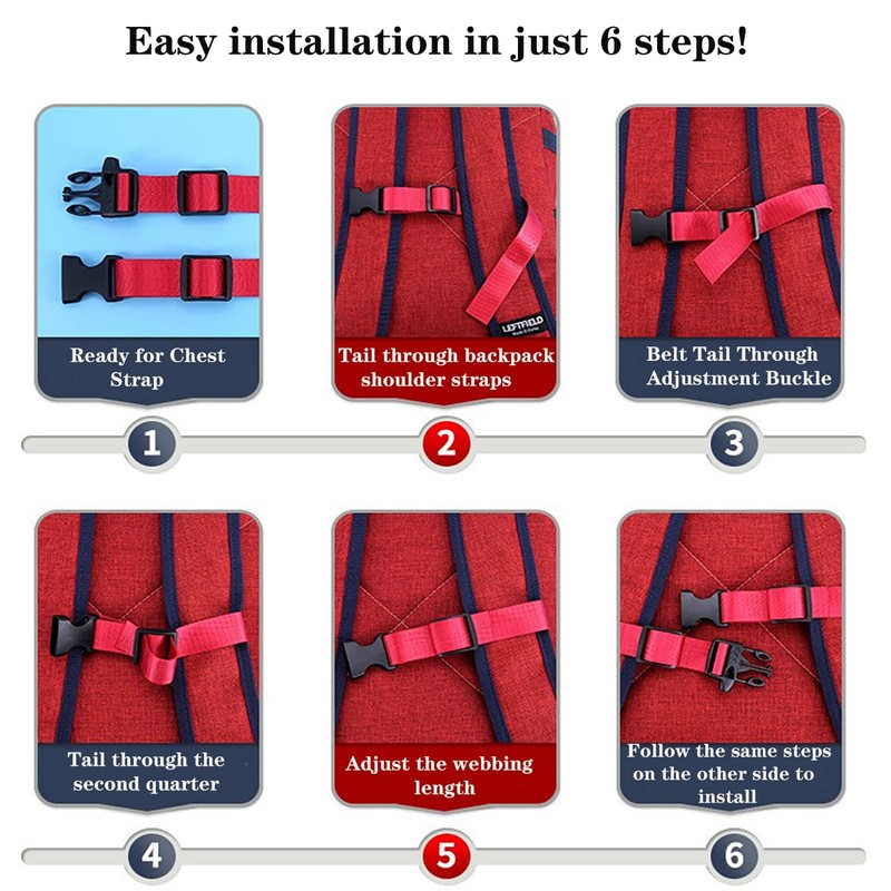 MOOCY Universal Backpack Chest Strap Heavy Duty Adjustable Backpack Sternum