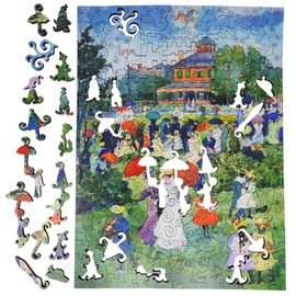Wooden Jigsaw Puzzle for Adults - Uniquely Shaped Pieces - Made in The USA by FoxSmartBox - 212 Pieces - Franklin Park Boston
