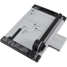CARL Professional Rotary Paper Cutter with Clear Window – 12" Trimmer with Metal Base, Magnetic Guide, Calibrated Extension – Precise Paper, Label, Photo & Craft Cutting Tool