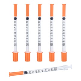 1ml 29G 5/16" (8mm) Syringe, U-100 Lab Supplies, Individually Wrapped, Pack of 100