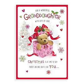 Piccadilly Greetings Cute Christmas Card Granddaughter - 9 x 6 inches - Regal Publishing,C85405
