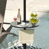 Sundale Outdoor Adjustable Umbrella Table, 20'' Portable Round Umbrella Table