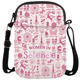 WCGXKO Science Teacher Gift Scientist Graduation Gift PhD Feminist Messenger Bag Women In Science Crossbody Bag (WOMEN IN SCIENCE CR CA)
