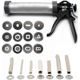 Clay Extruder Tool，Clay Extruder Gun with 12 Different Molds,Handheld Extruder