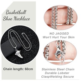 EAVUYIS Men's Stainless Steel Sports Shoes, Boxing Gloves Pendant, Men's Chain Pendant, Boys Chain with Pendant for Birthday, Father's Day