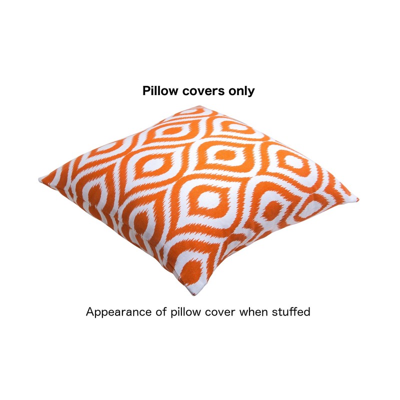 TreeWool (2 Pack Ogee Ikat Accent Cotton Canvas Cushion Covers