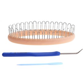 Caishun 1 Set Circular Knitting Board Loom 5.35in Woolen Knitting Tools Accessories Sock Loom Kit for Making Cushions Scarves Headbands Hats Shawls