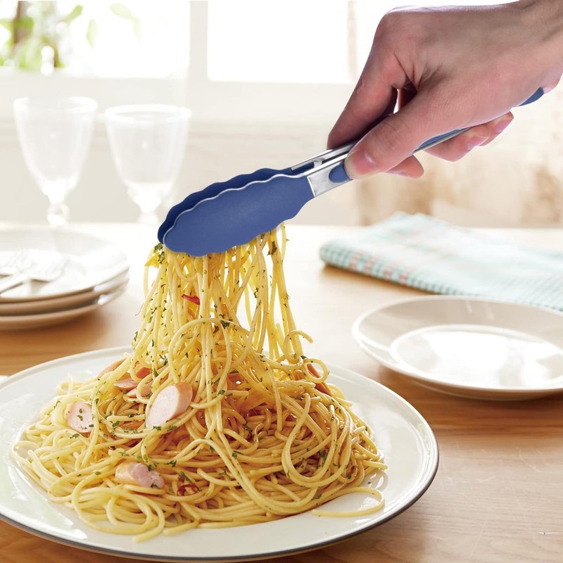 Hotec Mini Silicone Kitchen Tongs for Cooking - 7-Inch Small