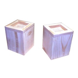 Steve's Gift Shoppe Wood Bed Lifter / Bed Riser Set Of Four/ Four-Inch (4) Lift Height - Made in USA - Clear coat Shillac, With Felt Bottom For Hardwood Flooors