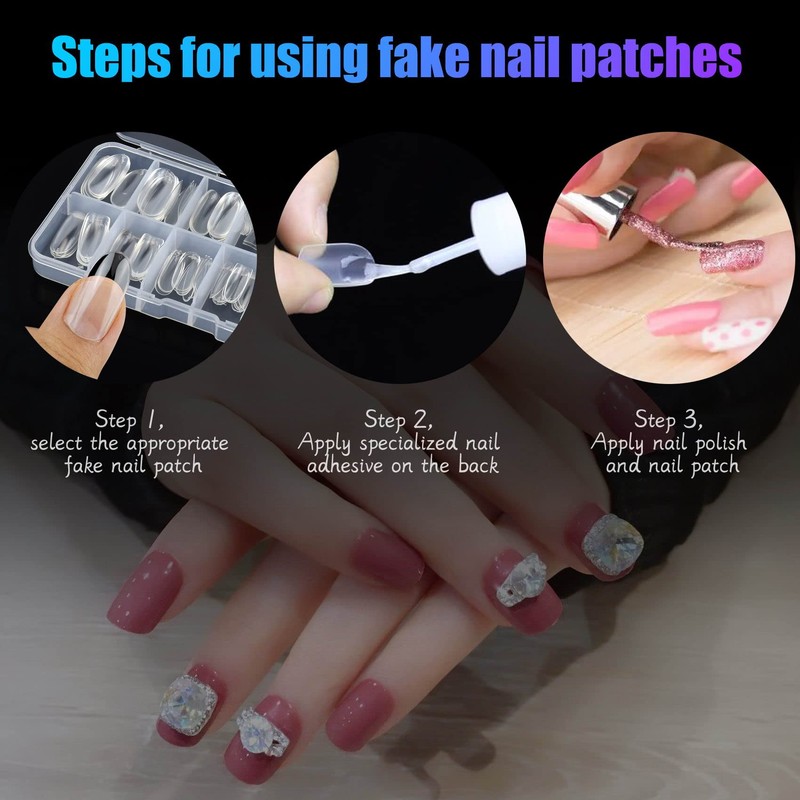 100 Pcs Clear False Nail Tips with Storage Case-Full Cover