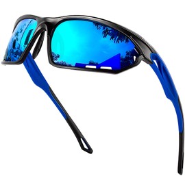 Bircenpro Sports Sunglasses for Men Polarised: UV Protection Mirrored Sports Glasses for Men Baseball Cycling Driving Fishing Golf Motorcycle Running