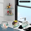 YorkHoMo Glass Shower Shelves, Glass Bathroom Corner Shelf Wall Mounted
