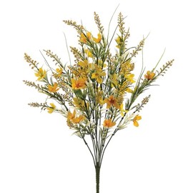 22" Silk Cosmos & Astilbe Flower Bush -Yellow (Pack of 12)