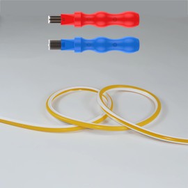 JARBIH Separated Neon Flexible LED Light Strip Cover, 16.4ft 8mm Wear Free DIY Bendable Silicone Diffuser Cover with 2 Pcs Neon Light Cutter, Strip for Bar Car Outdoor Home DIY Decor(Yellow)