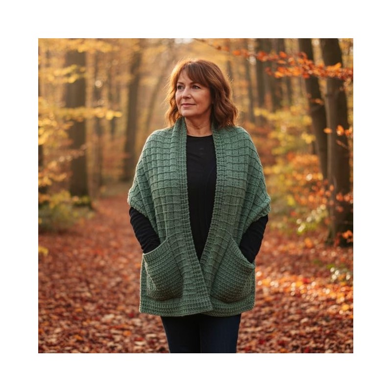 Knitting Pattern for Pocket Scarf, Chunky Yarn, Shoulder Warmer Scarf,