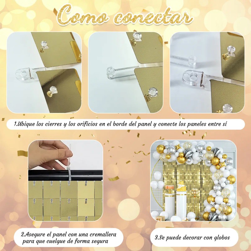 Tableros Fiesta Lentejuelas Brillantes Decoración 24 Piezas