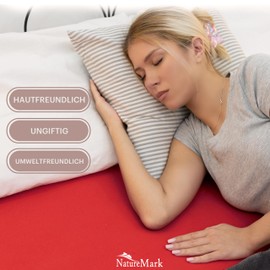 NatureMark Jersey Fitted Sheet, 100% Cotton in Many Sizes and Colours, Brand Quality, Oeko-Tex Standard 100, 180 x 200 cm / 200 x 200 cm, Red