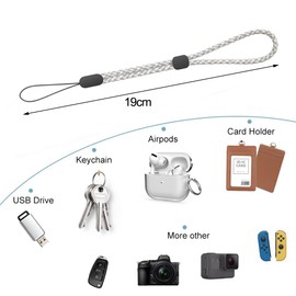 Cluoling Hand Straps, Set of 8, Cell Phone Strap, Short Wrist Strap, Fall Prevention, Lost Prevention, Compatible with USB Drives, Keys, Cell Phones, Mascots, Keys, and More, Nylon, Aquamarine