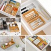 Silverware Tray for Drawer, Stackable Kitchen Bamboo Drawer Organizer 9"