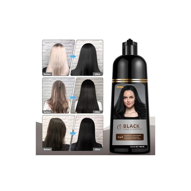 Ivnil- Cobertura completa de las canas nuestro champú para teñir